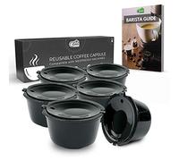 Green BEANS Capsule à café en plastique réutilisable avec filtre en acier inoxydable pour les cafetières DOLCE GUSTO Lot de 6 + guide du bariste GRATUIT [E-Book]