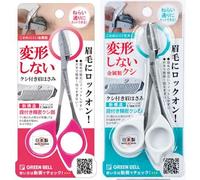 Green Bell - Eyebrow Scissors with Stainless Steel Comb White