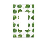 Green Bell Peppers Plaque murale 1 gang Taille standard 11,2 x 6,9 cm Couvercle décoratif pour interrupteur en polycarbonate thermoplastique
