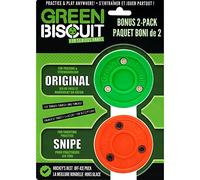 Green Biscuit Hockey Puck 2-Pack, Original, Off Ice Hockey Puck/Snipe, Shooting Street Hockey Puck