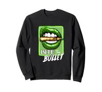 Green Bite The Bullet Green Graphic Sweatshirt