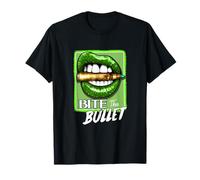 Green Bite The Bullet Green Graphic T-Shirt
