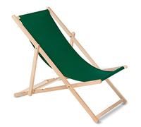 Chaise longue Transat Pliable en Bois de H?tre Vert foncé Greenblue