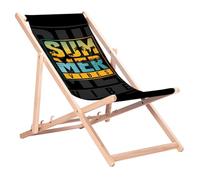 Green Blue Chaise Longue Pliante GB183 en hêtre - Chaise Longue de Jardin et de Plage avec Dossier réglable sur 3 Positions et Impression par Sublimation (Summer Vibes)