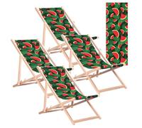 Green Blue Chaises Longues en hêtre (4, Pastèque)