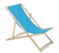 Green Blue Fauteuil de Plage Pliant en hetre Classique Lit de Plage (Bleu Clair)