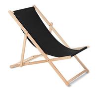 Green Blue Fauteuil de Plage Pliant en hetre Classique Lit de Plage (Noir)