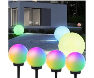 Green Blue GB122 lampes solaires 4 pièces jardin pose libre - globe (multicolore, 4 pièces - 15cm)