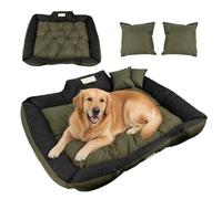 Green Blue Lit pour Chien imperméable - Coussin pour Chien avec revêtement résistant à l'usure - Coussins Moelleux Inclus (Vert, extérieures : 115x95 cm, intérieures : 100x80 cm)
