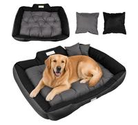 Green Blue Lit pour Chien imperméable - Coussin pour Chien avec revêtement résistant à l'usure - Coussins Moelleux Inclus (Gris foncé, extérieures : 115x95 cm, intérieures : 100x80 cm)