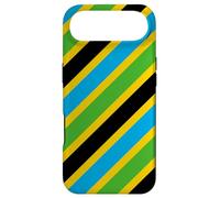 Green Blue Yellow Black Diagonal Tanzania Pattern Coque pour iPhone Air