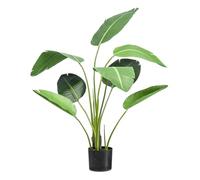 Green BoutiQ - kunstplant - Strelitzia nicolai - Paradijsvogelbloem - 120cm - Vert - sans Entretien - Haute qualité
