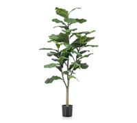 Green BoutiQ - Plante Artificielle - Ficus Lyrata - Tabaksplant - 120 cm - Vert - sans Entretien - Haute qualité