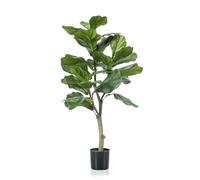 Green BoutiQ - Plante Artificielle - Ficus Lyrata - Tabaksplant - 90 cm - Vert - sans Entretien - Haute qualité