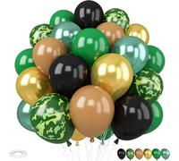 Green Brown Dark Green Black Metallic Gold Silver Camouflage Balloons For Military Party Decorations Birthday Party Hunting Camping Supplies 30 Pack