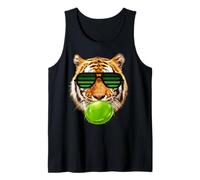 Green Bubble Gum Tigre Stripe Cute Tiger Face Femme Débardeur