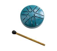 (Green)Buddha Stones Mini Steel Tongue Drum, 3 Inch Sound Healing Drum Kit, Mini Handpan Drum, 6 Note Worry Free Drum, Handpan Drum