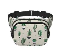 Green Cactus Sac banane carré double couche réglable pour exercice, course à pied, voyage, randonnée, noir, One Size