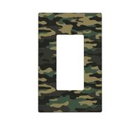 Green Camo Classic Plaque murale 1 gang de taille moyenne 12,7 x 7,6 cm, couvercle décoratif pour interrupteur, couvercle de sortie, en polycarbonate thermoplastique
