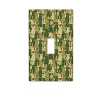 Green Cat Plaque murale camouflage 1 gang Taille standard 11,4 x 7 cm Plaque décorative pour interrupteur à bascule Couvercle de prise de courant en polycarbonate thermoplastique