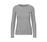 Green Cat - T-shirt à manches longues pour femme - 100 % coton biologique certifié commerce équitable - gris - Taille M