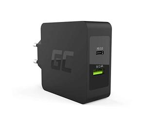 Green Cell 45W USB-C PD Chargeur avec USB-C câble et Port USB supplémentaire pour Apple MacBook 12, ASUS ZenBook 3 / Flip S, HP Spectre 13 / x360 13 / Envy x2 et Autres
