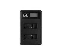 Green Cell ADCB20 Chargeur USB pour Batteries GoPro AHDBT-501 - Double Slot, LCD, 5V, 0.6A, Protection Surchauffe/Surcharge/Court-Circuit