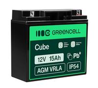 Green Cell AGM 12V 15Ah VRLA Batterie au Plomb pour Jouets et Tondeuses | pour Caisses et Balances, Systèmes d’Alarme et de Sécurité Incendie, Caméras de Surveillance et Systèmes de Télécommunication