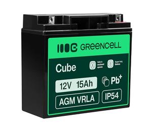 Green Cell AGM 12V 15Ah VRLA Batterie au Plomb pour Jouets et Tondeuses | pour Caisses et Balances, Systèmes d’Alarme et de Sécurité Incendie, Caméras de Surveillance et Systèmes de Télécommunication