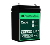 Green Cell AGM 12V 2.8Ah VRLA Batterie au Plomb pour Jouets et Tondeuses | pour Caisses et Balances, Systèmes d’Alarme et de Sécurité Incendie, Caméras de Surveillance et Systèmes de Télécommunication