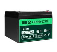 Green Cell AGM 12V 28Ah VRLA Batterie au Plomb pour Bateaux et Yachts