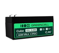 Green Cell AGM 12V 3.4Ah VRLA Batterie Plomb pour Jouets et Tondeuses | pour Caisses et Balances, Systèmes d’Alarme et de Sécurité Incendie, Caméras de Surveillance et Systèmes de Télécommunication