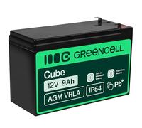 Green Cell AGM 12V 9Ah VRLA Batterie au Plomb pour Jouets et Tondeuses | pour Caisses et Balances, Systèmes d’Alarme et de Sécurité Incendie, Caméras de Surveillance et Systèmes de Télécommunication