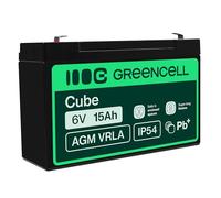 Green Cell AGM40 - 6 V - 1 pièce(s) - Noir - 15 Ah - 1,8 kg - 151 mm