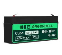 Green Cell AGM 6V 3,2Ah VRLA Batterie au Plomb pour Jouets et Tondeuses | pour Caisses et Balances, Systèmes d’Alarme et de Sécurité Incendie, Caméras de Surveillance et Systèmes de Télécommunication
