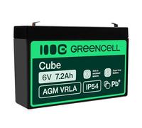 GreenCell Batterie AGM VRLA 6 V 7,2 Ah rechargeable – 7 200 mAh