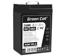 Green Cell AGM VRLA Batterie au Plomb 6 V 4 Ah avec Batterie Non tissée IP54 Batterie au Plomb Batterie de Rechange, résistante aux Cycles et sans Entretien, pour Jouets électriques, Alarme, Courant