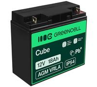 Green Cell - AGM09 Batterie au plomb 12 v 18 Ah plomb-gel (l x h x p) 181 x 167 x 77 mm raccord à vis M5 résistant aux cycles de charge, sans entretie W492892