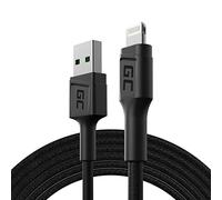 Green Cell Câble USB-A - Lightning 1.2m Chargeur Cable noir compatible pour Apple iPhone 14 13 12 11 SE Pro Max X XR XS Max 8 7 Plus 6 6S 5 5C Plus | iPad Air/Pro/Mini | iPod