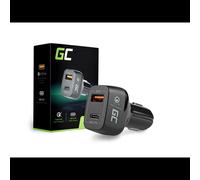Green Cell CAD33 Chargeur Allume-cigare Universel Noir 42W, USB-A 3.2 Gen 1 + USB-C, Quick Charge 3.0, 12/24V, Protections Court-circuit.