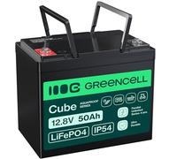 Green Cell CUBE Batterie LiFePO4 50 Ah 12,8 V - Batterie lithium-fer phosphate pour camping-cars, bateaux, systèmes solaires, systèmes hors réseau, avec BMS, légère et sûre
