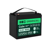 Green Cell CUBE Batterie LiFePO4 60 Ah 12,8 V - Batterie lithium-fer phosphate pour camping-cars, bateaux, systèmes solaires, systèmes hors réseau, avec BMS, légère et sûre