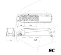 Green Cell EBIKEGCF03 Batterie pour vélo électrique 48V 14.5Ah Li-Ion avec Chargeur PowerMove