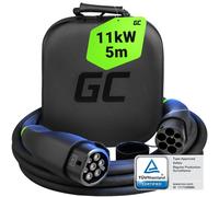 Green Cell EVKABGC03 Snap Câble EV Type 2 11kW 5m 16A pour recharge Tesla Model Y 3 S X, Kia EV6, VW ID.4, ID.5, BMW i4, iX, Ford Mach-E