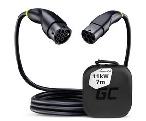 Green Cell EVKABGC04 Snap Câble Type 2 pour Charge EV 11kW 7m pour Tesla Model 3 S X Y, Kia EV6, VW ID.4, ID.5, BMW i4, iX, Ford Mach-E