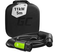 Green Cell GC Type 2 Câble de Charge EV Voiture Électrique PHEV | 11kW | 16A | 5 Mètre | Type 2 de Type 2 | Triphasé | Compatible avec Model 3/S/X/Y, e-208, 500e, Megane E-Tech, Zoe, i3, ID.3, EV6