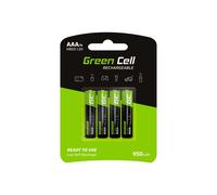 Green Cell GR03 : 4 Piles Rechargeables AAA NiMH 1.2V 950mAh, Température de fonctionnement -20°C à 60°C, Conditionnement Blister