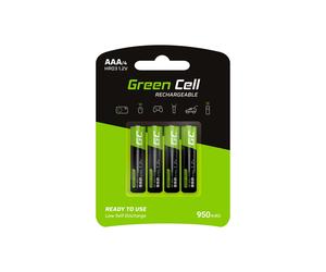 Green Cell GR03 : 4 Piles Rechargeables AAA NiMH 1.2V 950mAh, Température de fonctionnement -20°C à 60°C, Conditionnement Blister