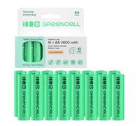 Green Cell GR10 Piles rechargeables 16x AA R6 Ni-MH 2600mAh