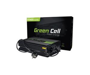 Green Cell INV07 Convertisseur DC-to-AC 300W - Alimentation Auto 12V vers 230V 50Hz - Prise Type C - Protections Surchauffe/Surcharge - 285x180x75mm Noir